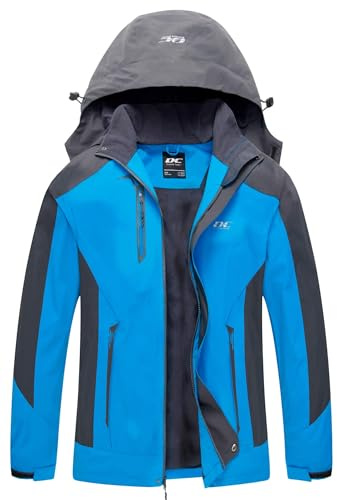 DCmount Übergangsjacke Herren Softshelljacke für Herren mit Kapuze Regenjacke Herren wasserdicht outdoor Jacken für Wandern Camping