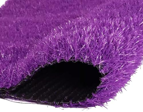 SQMGFA Césped Artificial de 3 cm de Altura, césped sintético con Orificios de Drenaje, tapete de césped Artificial para decoración, Color Morado (79 x 20 Pulgadas)