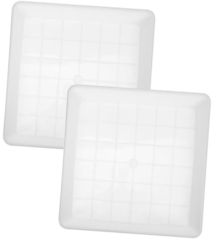 UPKOCH 2 Stück Quadratische Blumentopf Untersetzer 33 cm Weiß Kunststoff Tropfschalen Wetterfest Pflanzschalen für Balkon Garten Wasserauffangschale Drainageschale 33x33x4,5 cm