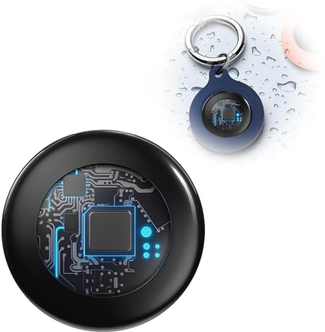 Tracker Bluetooth Item Finder Children Remote Location Pets Smart Anti-Lost Device Without Key Ring Compatible with iOS Item Finder for Bags Suitcases Handbags Luggage and Replaceable Battery Black