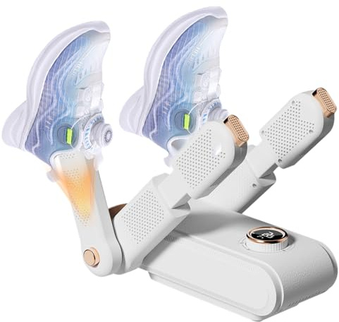 KBIBCK Schuhtrockner Elektrisch, Schuhtrockner Antibakterielle, 2 Paar Shoe Dryer mit Timer und 360° Wärmezirkulation, Faltbarem Design, Stiefeltrockner für Schuhe, Handschuhe, Hüte, Socken,Skistiefel