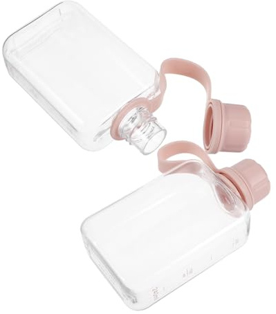ibasenice 2 Pièces Bouteilles Eau Plates Portables Gourdes Plastique pour Sport Voyage Randonnée Bouteille Hydratation Compacte pour Transport et Camping Flasques Légères pour