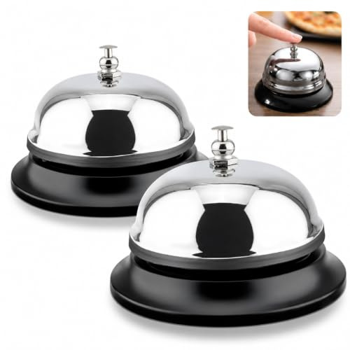 2pcs Desk Service Bell Stainless Steel Counter Call Bell for Office, Reception, Home, Restaurant & Hotels Bells