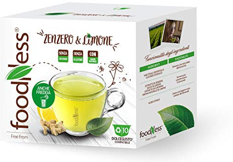 FoodNess - 50 Capsula + 10 omaggio Tisana Zenzero e limone compatibile Dolce Gusto bevanda senza glutine dalle note aromatiche