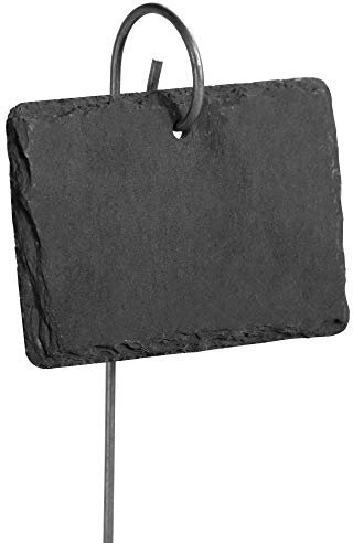 Slate Plant Labels & Chalk | Set of 10 | Garden Plant Markers | Herb Label | Greenhouse Accessories | Garden Stakes | Outdoor Chalkboard | M&W