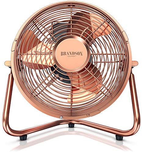 Brandson - Windmaschine Retro Stil - Ventilator im Kupfer Design - Tischventilator 32 Watt - hoher Luftdurchsatz - stufenlos neigbarer Ventilatorkopf