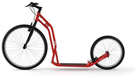 Yedoo Five Tretroller - bis 130 kg, Kickscooter mit Luftreifen 26/20 - Roller Scooter für Erwachsene, Dogscooter (red)