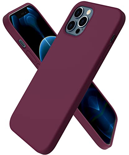 ORNARTO für iPhone 12 | 12 Pro Hülle aus Silikon 6,1 Zoll - Weinrot | Premium Flüssigsilikon, dünne Handyhülle, weich und griffig, tolle Haptik, stoß- und kratzfest, große Farbauswahl