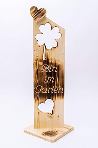 Deko Schild geflammt Herzlich Willkommen NR23 Bin im Garten
