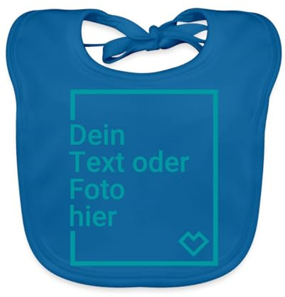 Spreadshirt Babylätzchen personalisiert mit Foto oder Text selbst gestalten | Personalisierbares Baby-Lätzchen aus 100 % Bio-Baumwolle mit Foto oder Text selbst gestalten