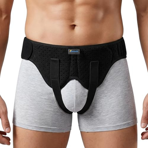 Tenbon Leistenhernie Gürtel für Männer & Frauen - Verstellbarer Kompressionsgurt mit Atmungsaktivem Mesh | Support bei Leistenbruchschmerzen (Größe M, 73-89cm Hüftumfang)