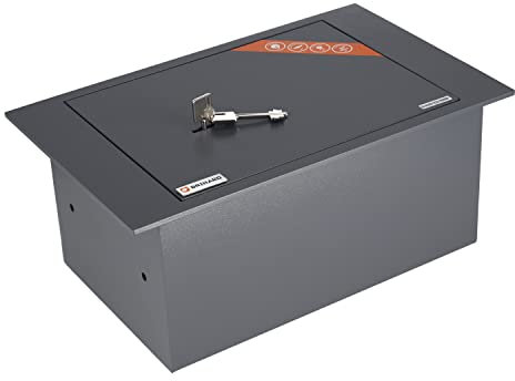 Brihard Bodenmontierter A4-Dokumententresor mit Schlüsselschloss – 13,5L Sichere Aufbewahrung – Außenmaße 18x42x26cm I Haustresor mit Schlüsselschloss – Schwerlasttresor – Innenmaße 17x36x22cm