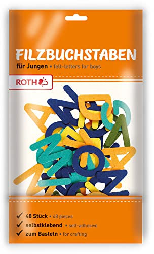ROTH Filzbuchstaben Jungen selbstklebend 33 mm 48 Teile farbig sortiert