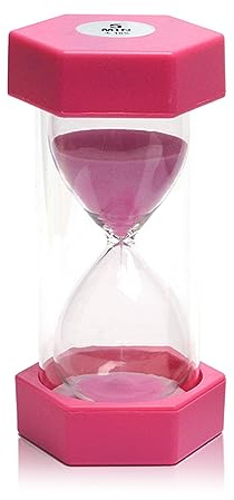 5 Minutes, Sand Timer, Hourglass Sandtimer, Kitchen Timer Digital for Cooking, Sandclock for Games, Classroom, Kitchen, Toothbrush Timer, Decoration, Pink