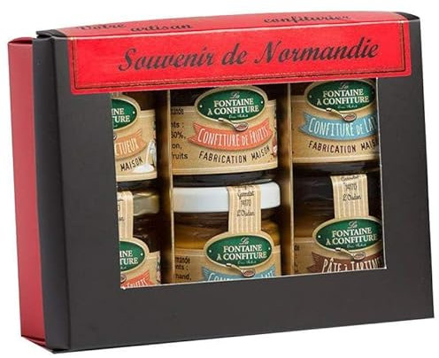 Coffret de 6 confitures de La Fontaine à Confiture - 6 pots de tartinables de 40g aux parfums différents - Produits-Normandie