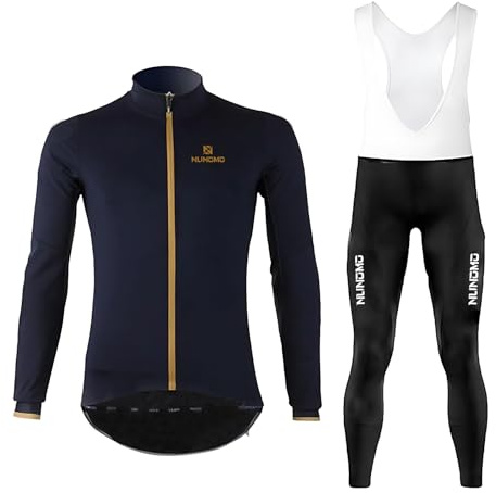 Abbigliamento Completo Ciclismo Uomo Tuta Bici da Corsa Invernale Maglia MTB Manica Lunga,Salopette Imbottiti con Gel 9D MTB Ciclista Corsa All'aperto (TYPE-7A,L)