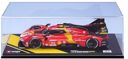 Bburago - 1:18 Ferrari Deluxe - 499P LMH 2023#51 - Rot - Neuheit 2024: Metallnachbildung - Detailgetreuer Innenraum, Türen und Haube zum Öffnen im Maßstab 1:18. Polposition der 24-Stunden-Position von | Pole Position bei 24 Stunden von Le Mans 2023, Türen und Motorhaube zum Öffnen, Rennauto, zum Sammeln ab 3 Jahren