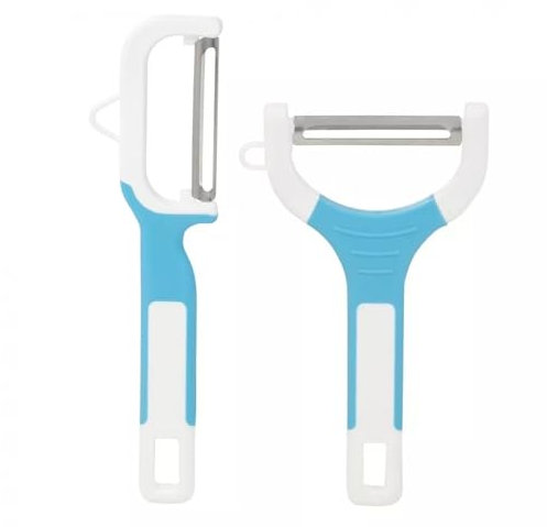 Yorkshire Homeware Set of 2 Vegetable Peelers Stainless Steel Pendulum Blade Long Universal Peeler Asparagus Peeler Potato Peeler Fruit Slicer Vegetable 2pcs Carrot French Cutter Grater Set