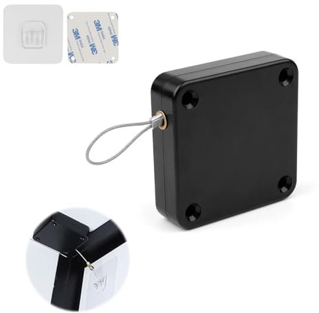 WJUAN Chiudiporta Automatico, Chiudiporta, Resistenza Alla Trazione 1200 N, Tampone Chiuso, con Coulisse, Facile da Installare (Lunghezza Linea 1, 2 m, Diametro 1, 2 mm)