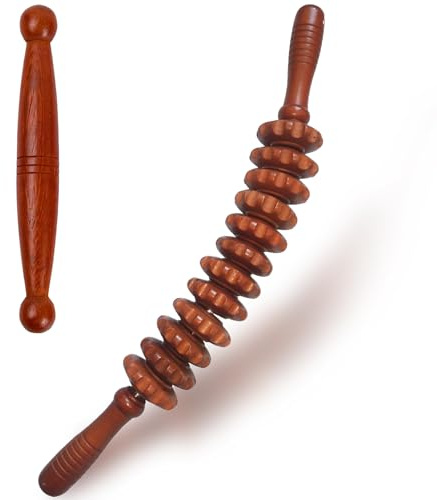 massageroller, Faszienrolle, cellulite massagegerät, Faszienstab, Faszienrolle Holz mit 12 Rollen, Faszienstab Holz, Faszien, Styleholz Faszienstab Holz