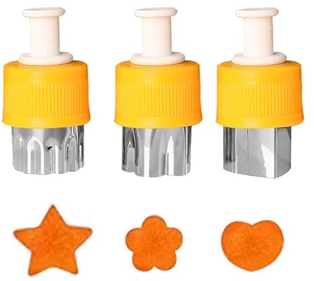 Fruit and Vegetable Cutting Mold - Cookie Stamps Mould | Sandwich Set | Fruit Cutter Small Cookies | 3pcs Kitchen Accessories Pastry Stamps Mold Garnishing Tools | Fun Cutout Design