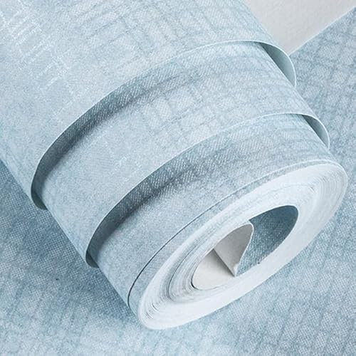 Camiraft Light Blue Mix Plain Textured Wallpaper Non Woven Fabric No Match Striped Wallpaper for Bedroom Living Room Hallway Stairs Lounge