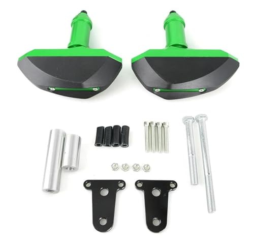 SQNYDH Motorrad-Absturzschutz Für Kawasaki Z400 Für Ninja400 Für Ninja 400 Z 400 Rahmenschieber Motorschutz Anti-Crash-Schutz Sturzpad Rahmengleiter(Grün)