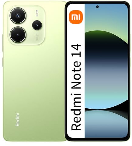 XIAOMI Redmi Note 14 8GB + 256GB Global Edition Smartphone 6.67 Pulgadas AMOLED Pantalla 120Hz 108MP 5500mAh Carga rápida Verde（con Cargador）