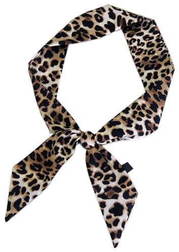 kwoifioy Leoparden Drucken Schmaler Seidenschal Für Frauen Mädchen Kurzer Krawattenschal Modisches Multifunktions Accessoire Für Jedes Outfit