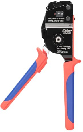 iCrimp ICP-BJ03 PEX Clamp Tool for Cinch and Removal of 3/8-in, 1/2-in, 3/4-in and 1-in PEX Clamp Rings, One-handed PEX Crimping Tool