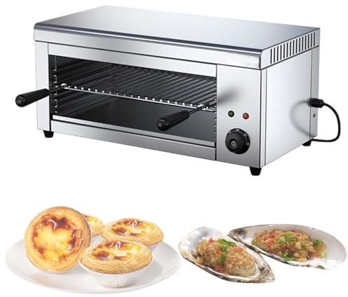 Indoor BBQ Kabob Skewers Tabletop Grill - 2000W Commercial Salamander Broiler - Stainless Steel Cheese Melting Machine, for Melting Cheese Toast Sandwiches