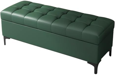 Moderne Bettbank aus Leder mit Stauraum und Sitzfläche für Schlafzimmer und Wohnzimmer Eingangsbereich