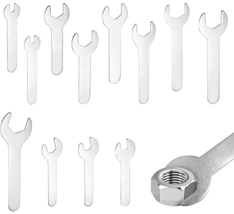 Cimown 12 Pcs Metric U-Shaped Single Open Ended Spanner, Super Thin Small Flat Head Galvanizing Wrench, for Automotive Repair, Pipeline Construction, Furniture Assembly and Repair