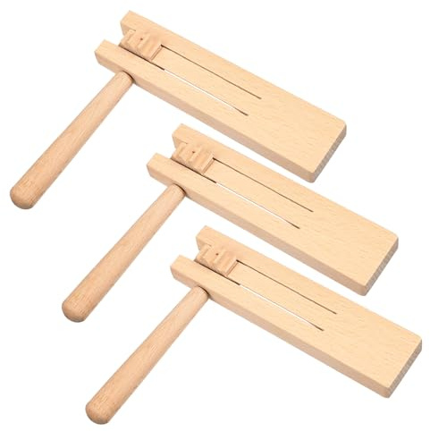 Kisangel Matraca De Madera Tradicional para Niños, 3 Piezas De Trinquete De Ruido, Juguete Orff Educativo De Tamaño Compacto, Instrumento Musical para Fiestas, Eventos Deportivos y Juegos Infantiles