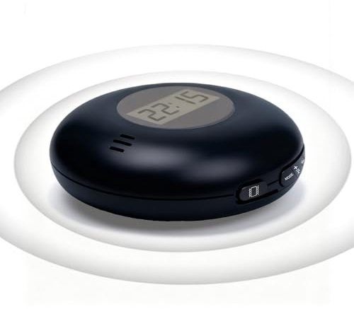 Vibrationswecker für Tiefschläfer, 90x25mm Digitaler Wecker, Wecker unter dem Kopfkissen, Tragbarer Reisewecker Doppelalarm, Lauter Vibrationswecker Einstellbare Vibration für Hörgeschädigte Senioren