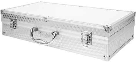 Cabilock Handheld Funkmikrofon Koffer Tragetasche mit 2 Fächern Stoßdämpfende Aufbewahrungsbox aus Aluminiumlegierung Transport für Ktv