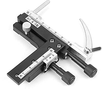 YWBL-WH Microscopio Etapa Móvil XY Etapa Mecánica con Calibrador y Escala Metal Plástico Duradero para Accesorios de Microscopio de Laboratorio Portaobjetos de Muestras