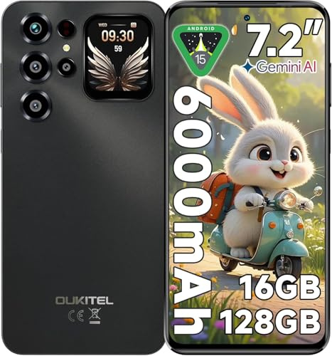 OUKITEL C68 Plus Smartphone Android 15, Display 7.2 120Hz, Nero