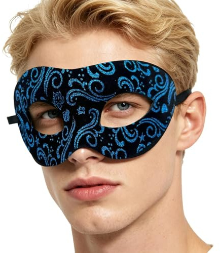 hikiau Maskerad för män, Venedig stil kostymtillbehör, halv ansikte vintage maské, för pappa man män halloween kostym fest maskerad bal cosplay