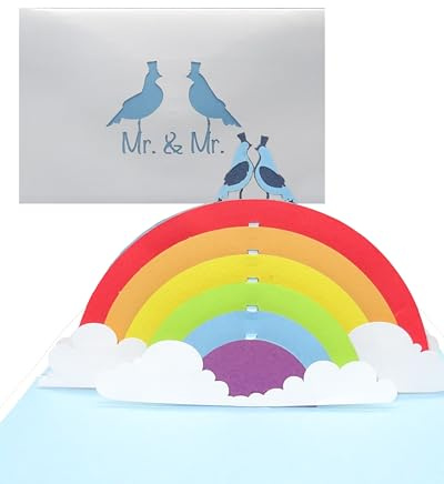 3D Hochzeitskarte „Gay Wedding Card - Pop Up Karte MR. & MR. als Einladungskarte, Geschenk, Gastgeschenk & Einladung zur schwulen Hochzeit