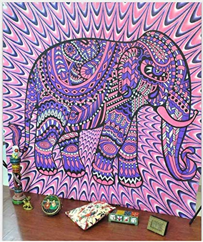 Tapestry Indian Wall Hanging,Bohemian Floral beach throw Hippie Decorations Hippie Decor Wall Cloth Tapestry (purple elephant)