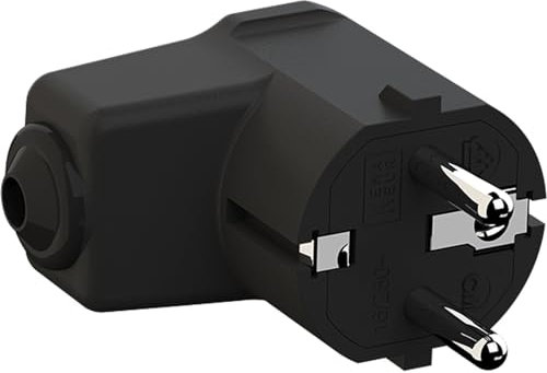 Bachmann 960.102, spina angolare con contatto di protezione, in polipropilene, 250 V, colore nero, IP20