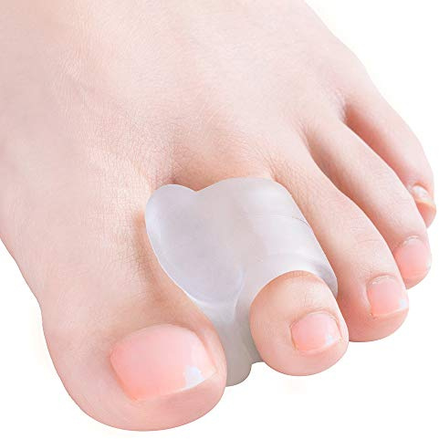 Welnove - 10 Pack Toe Separators Gel Toe Spacers Bunion Corrector（1st/2nd Toe and Spreader for Bunions, Overlapping Toes and Drift Pain Relief Pads - Clear