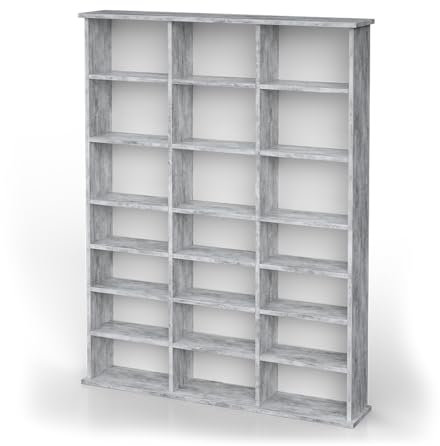 Vicco CD-Regal Jukebox, Blu ray Aufbewahrung, Beton, 105 x 136 cm