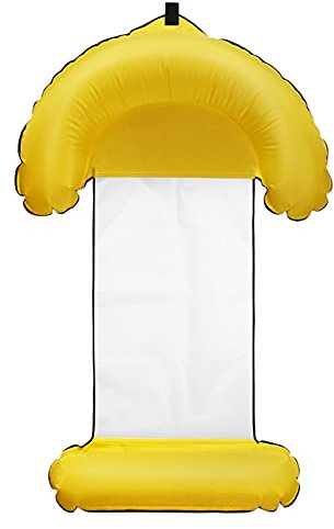 Wasserhängematte, Halbrunde Aufblasbare Poolliege Float Hängematte Air Lightweight Floating Chair Bett Floß Liege, Tragbare Pool-Strandmatte für Kinder Erwachsene ( Color : Yellow , Size : Pack of 2 )
