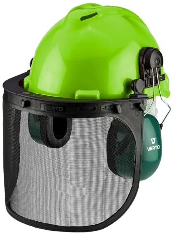 VERTO Gehör-, Kopf- und Augenschutz - 3 in 1, Schutzhelm, hergestellt aus hochwertigem ABS Kunststoff, Verstellbereich 55-62 cm; stimmt mit der Norm EN397 überein
