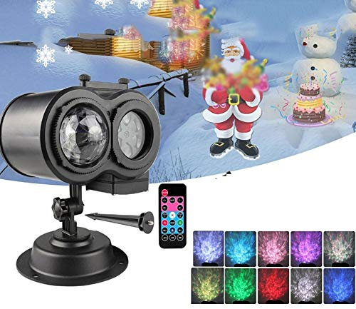 AAOTE Christmas Projector Lights,2-in-1 With Remote Control LED Landscape Lights Waterproof Outdoor Indoor Xmas Party Garden Decorations 16 Slides,10 Color (Color : Black, Size : 6pcs)