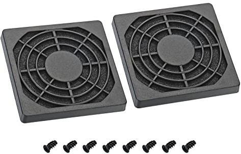 PATIKIL 2 Stück 65mm Lüfter Filter mit Schraube ABS Ventilator Grill Schutz Guard für Lüfter Schutzabdeckung DIY Schwarz