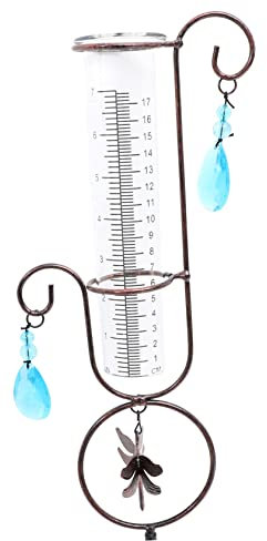 CIYODO Pluviomètre Extérieur Spirale Pluviomètre De Jardin pour Mesurer Les Précipitations Suspendu Forme De Libellule
