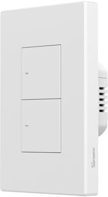 SONOFF Matter Smart Light Switch, 2.4GHz WiFi Light Switch, Neutral Wire Required Smart Switches for Lights, Interruptor Inteligente Compatible with Alexa and Google Home, 2 Gang M5-2C-120W